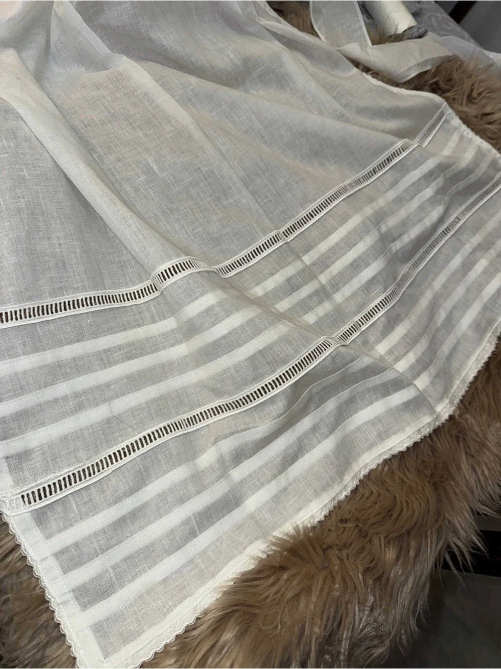 Vintage Authentic Helene Straßer Drindl Apron, White, Size 40 = US Large German
